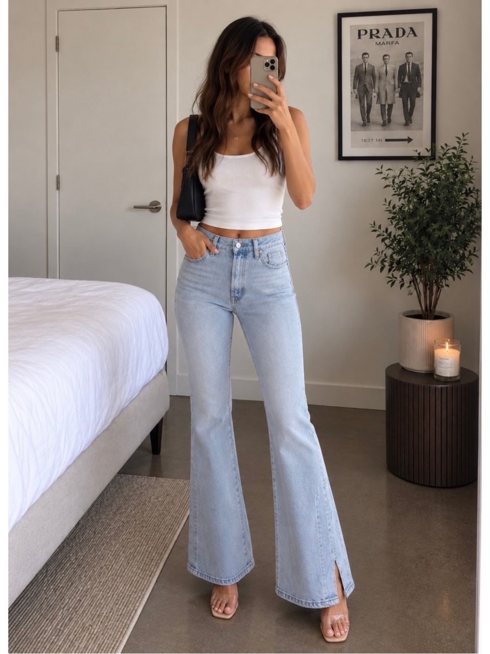 Levi’s Premium Ribcage Split Flare Jeans 27x31 Dazed Confused $128
